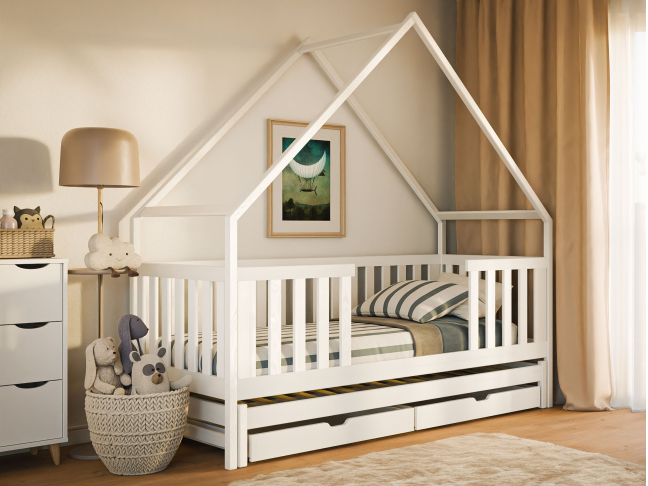 Dvigulė vaikiška lova su stalčiais MAGIC 90x200 Dvigulė vaikiška lova su stalčiais MAGIC 90x200