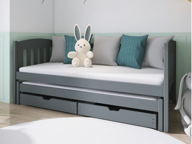 Dvigulė vaikiška lova su stalčiais AMELKA 90x200 2