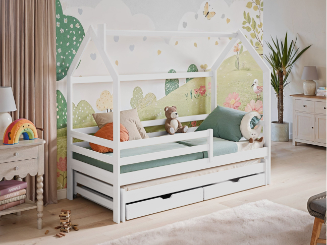 Dvigulė vaikiška lova su stalčiais DISNEY 80x160