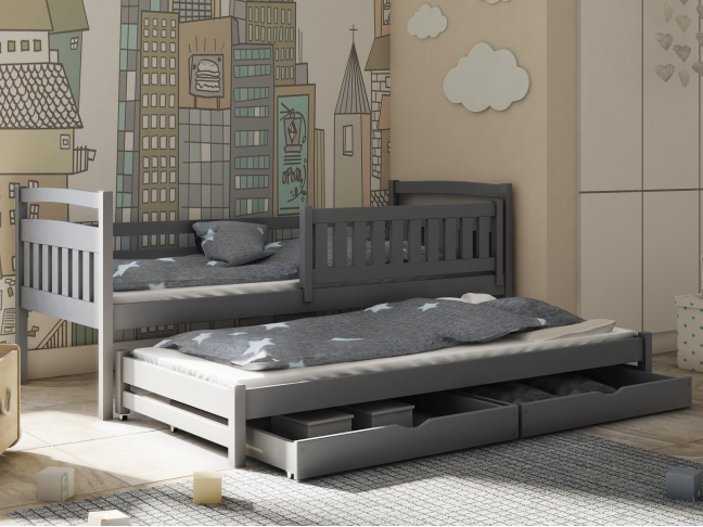 Dvigulė vaikiška lova su stalčiais GALAXY 80x160