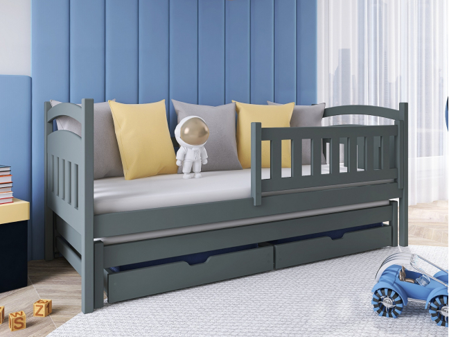 Dvigulė vaikiška lova su stalčiais GALAXY 90x200 4