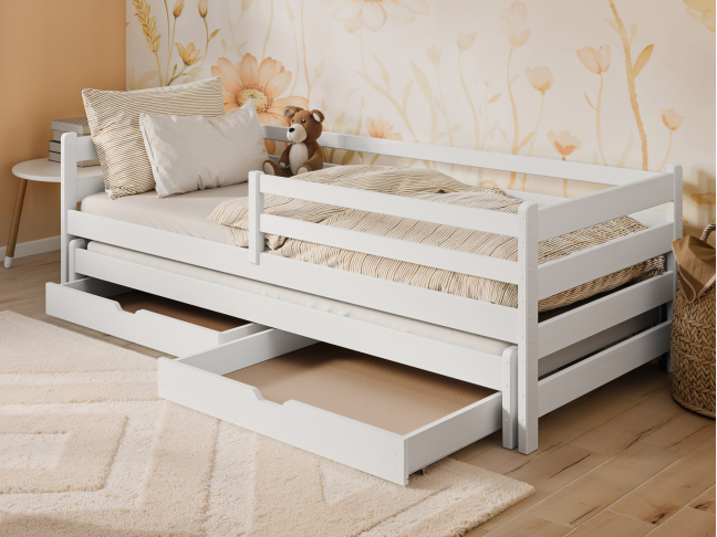 Dvigulė vaikiška lova su stalčiais HABI 90x200 2