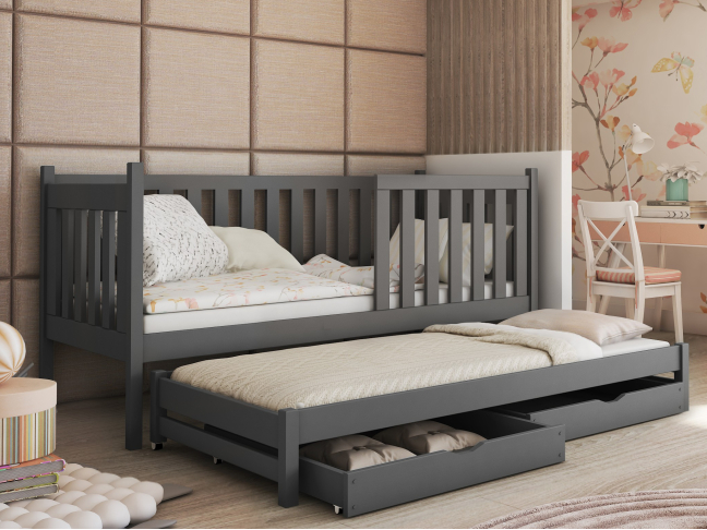 Dvigulė vaikiška lova su stalčiais KAJA 80x160