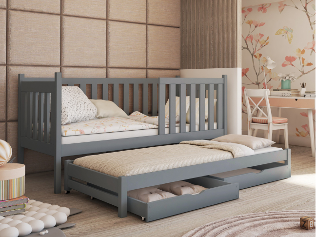 Dvigulė vaikiška lova su stalčiais KAJA 80x180