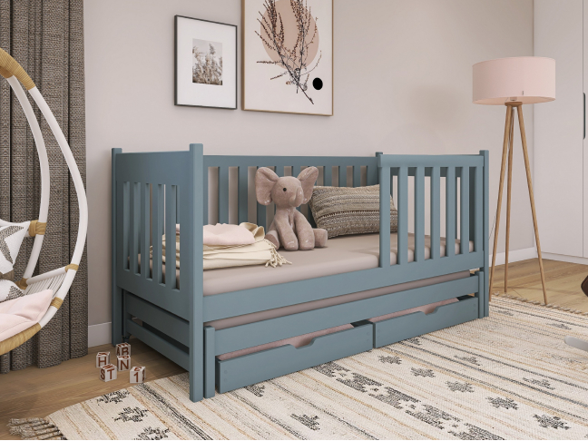 Dvigulė vaikiška lova su stalčiais KAJA 80x180 9