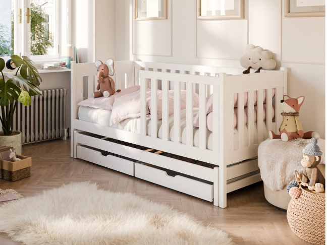 Dvigulė vaikiška lova su stalčiais KAJA 80x200 Dvigulė vaikiška lova su stalčiais KAJA 80x200