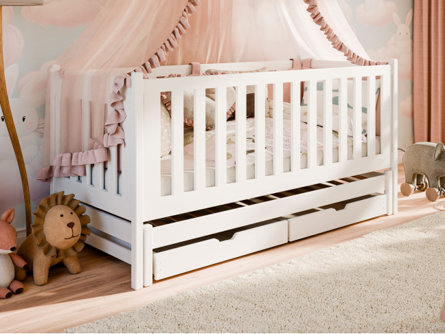 Dvigulė vaikiška lova su stalčiais KAJA 90x190