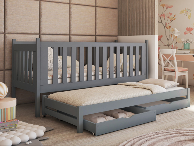 Dvigulė vaikiška lova su stalčiais KAJA 90x190 9