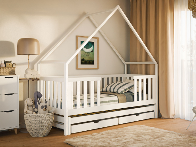Dvigulė vaikiška lova su stalčiais MAGIC 80x200 1