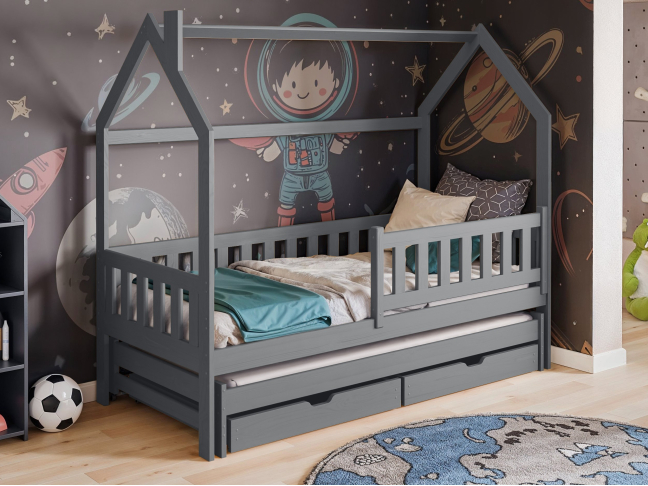 Dvigulė vaikiška lova su stalčiais MONKEY 80x180 1 Dvigulė vaikiška lova su stalčiais MONKEY 80x180 1