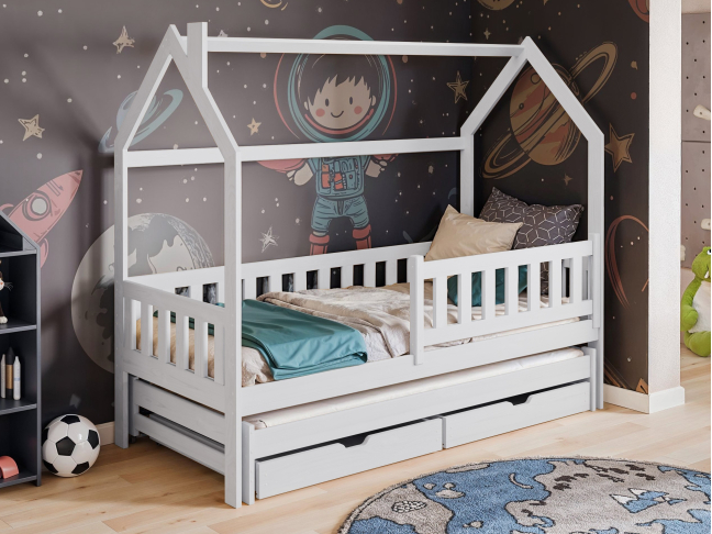 Dvigulė vaikiška lova su stalčiais MONKEY 80x180 3