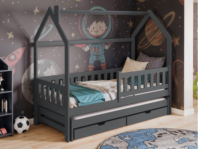 Dvigulė vaikiška lova su stalčiais MONKEY 80x200 1 Dvigulė vaikiška lova su stalčiais MONKEY 80x200 1