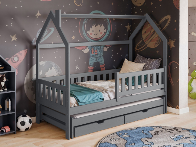 Dvigulė vaikiška lova su stalčiais MONKEY 80x200 Dvigulė vaikiška lova su stalčiais MONKEY 80x200