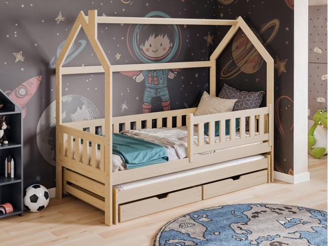 Dvigulė vaikiška lova su stalčiais MONKEY 90x190 2 Dvigulė vaikiška lova su stalčiais MONKEY 90x190 2