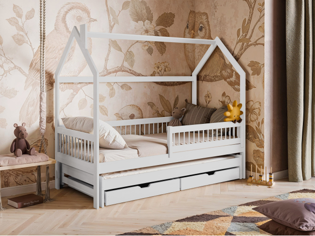Dvigulė vaikiška lova su stalčiais PAPI 80x160 1 Dvigulė vaikiška lova su stalčiais PAPI 80x160 1