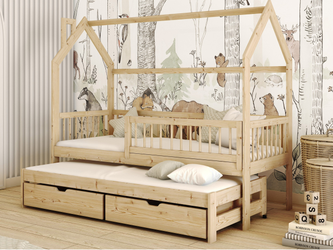 Dvigulė vaikiška lova su stalčiais PAPI 90x190 1 Dvigulė vaikiška lova su stalčiais PAPI 90x190 1