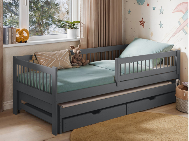 Dvigulė vaikiška lova su stalčiais SOFTI 80x200 1