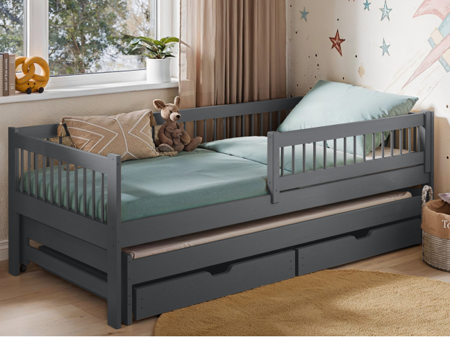 Dvigulė vaikiška lova su stalčiais SOFTI 90x190 1