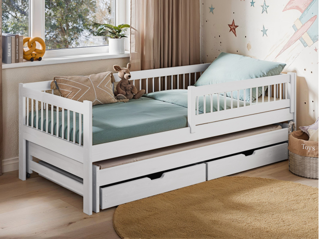 Dvigulė vaikiška lova su stalčiais SOFTI 90x190 Dvigulė vaikiška lova su stalčiais SOFTI 90x190