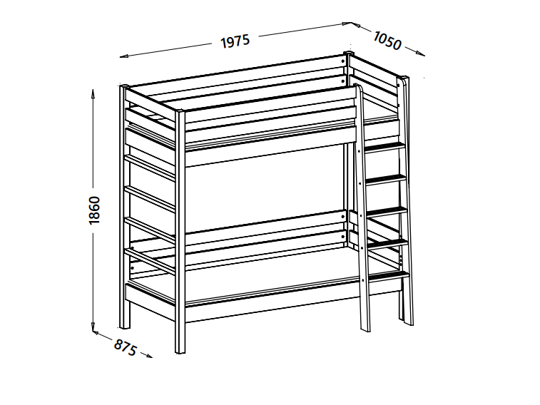 Dviaukštė lova ZUZA 2