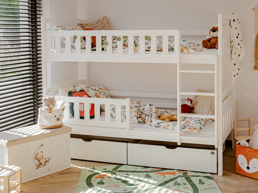 Dviaukštė vaikiška lova su stalčiais IGNAS 80x200 1