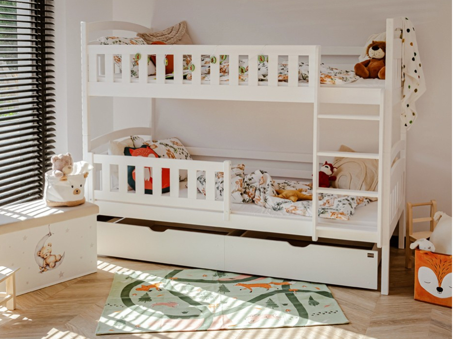 Dviaukštė vaikiška lova su stalčiais IGNAS 80x180
