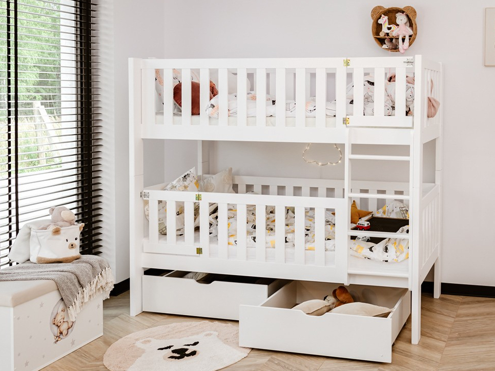 Dviaukštė vaikiška lova su stalčiais KSAWERY 80x180 6 Dviaukštė vaikiška lova su stalčiais KSAWERY 80x180 6