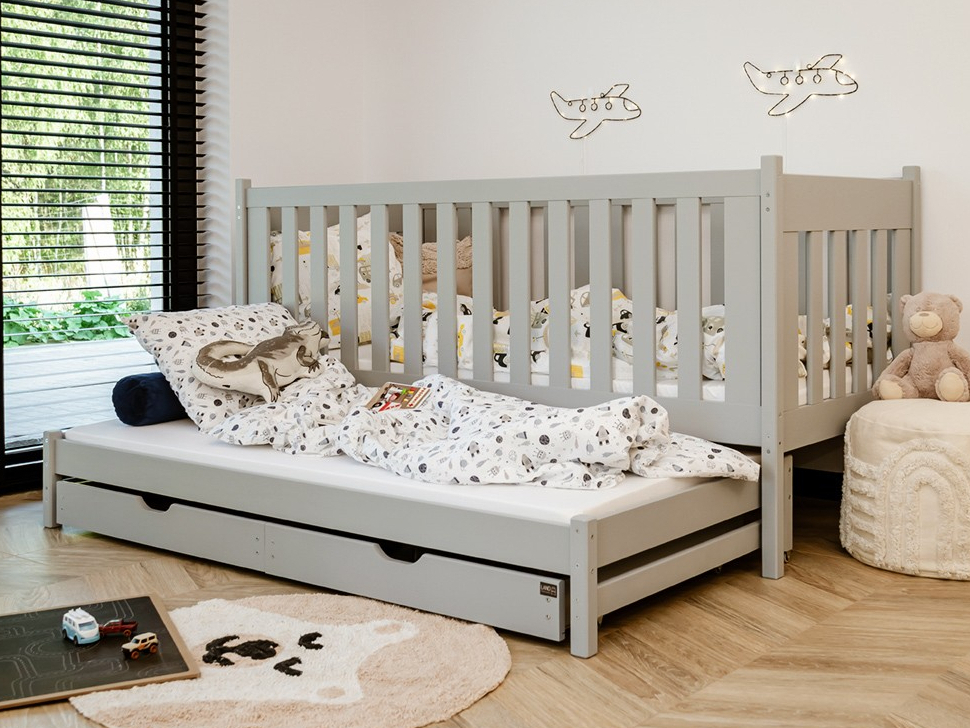 Dvigulė vaikiška lova su stalčiais KAJA 90x190 10