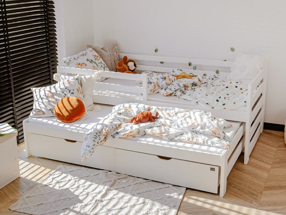 Dvigulė vaikiška lova su stalčiais SENSO 90x190 9