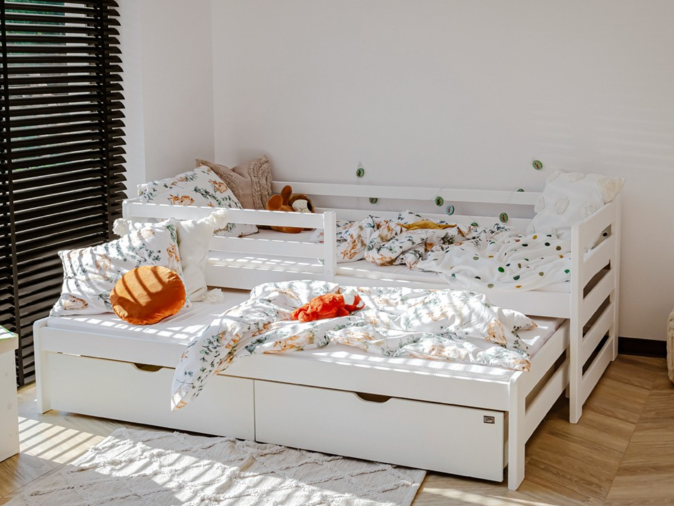 Dvigulė vaikiška lova su stalčiais SENSO 90x200 6