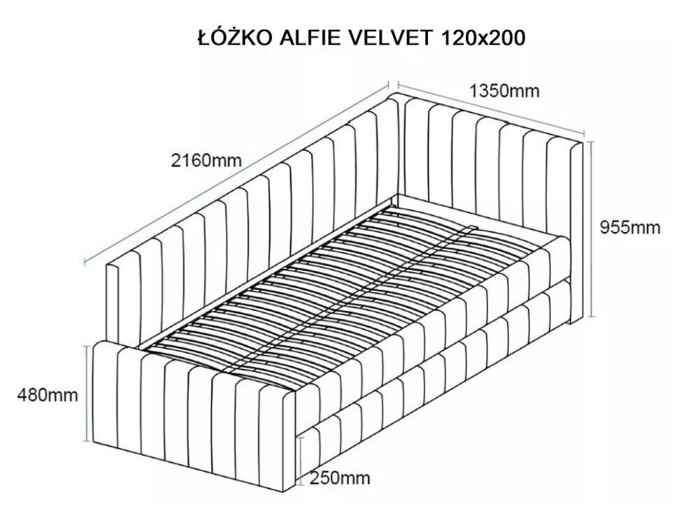 Dvigulė lova ALFIE 120 VELVET 2
