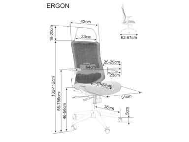 Ergonominė darbo kėdė ERGON Ergonominė darbo kėdė ERGON