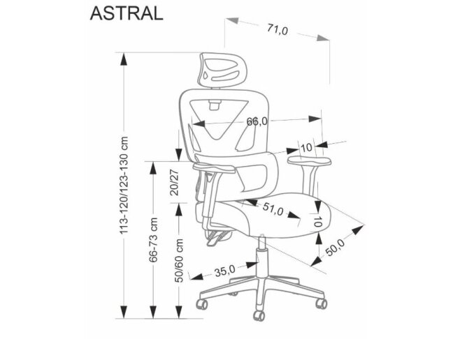 Ergonominė darbo kėdė ASTRAL 6 Ergonominė darbo kėdė ASTRAL 6