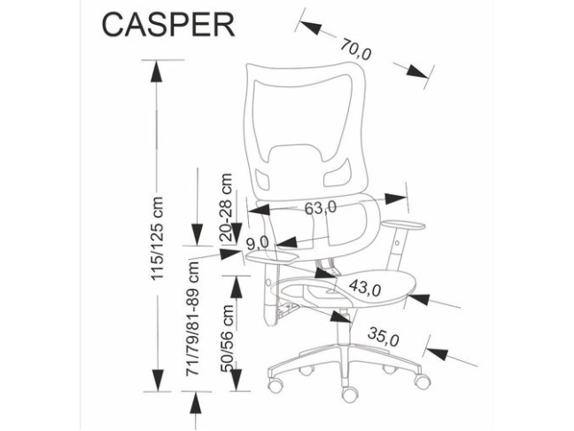 Ergonominė darbo kėdė CASPER 1 Ergonominė darbo kėdė CASPER 1