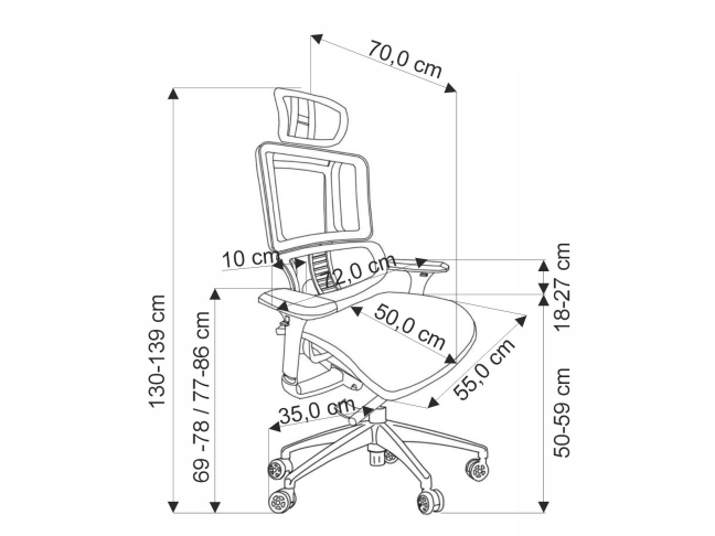 Ergonominė darbo kėdė ETHAN 13
