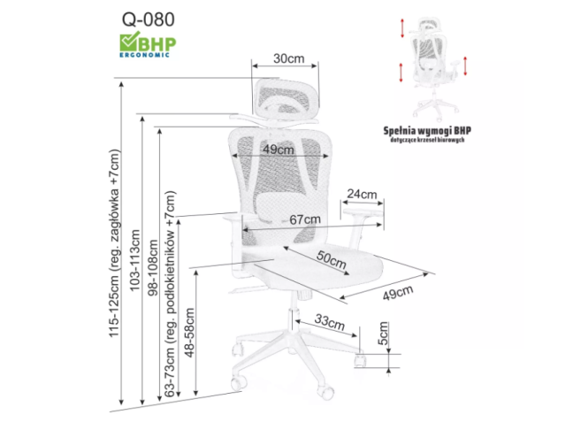 Ergonominė darbo kėdė Q-080 6