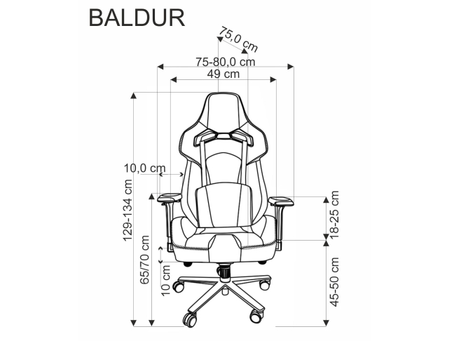 Ergonominė žaidimų kėdė BALDUR 12