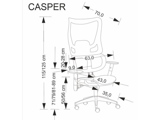Ergonominė darbo kėdė CASPER 1 Ergonominė darbo kėdė CASPER 1