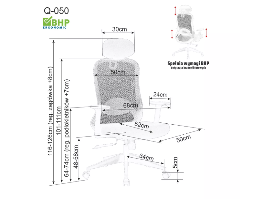 Ergonominė darbo kėdė Q-050 3