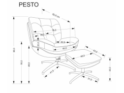 Fotelis su pakoju PESTO