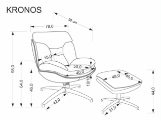 Fotelis su pakoju KRONOS