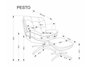 Fotelis su pakoju PESTO