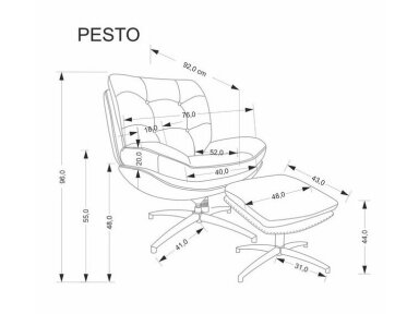 Fotelis su pakoju PESTO
