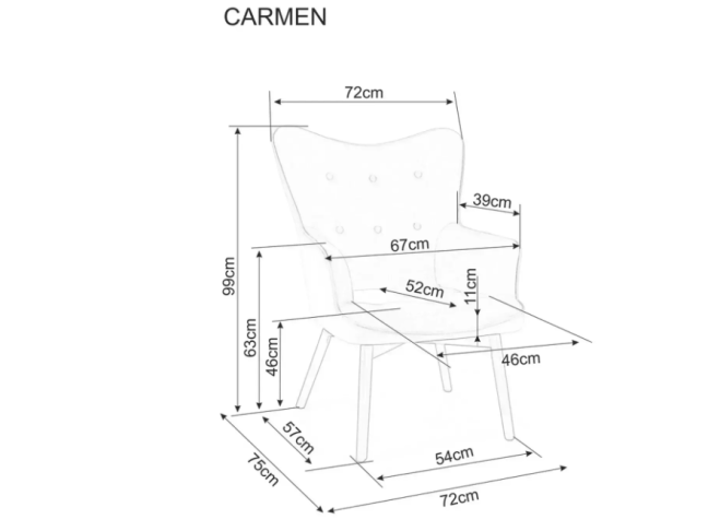 Fotelis CARMEN RAVEN 4