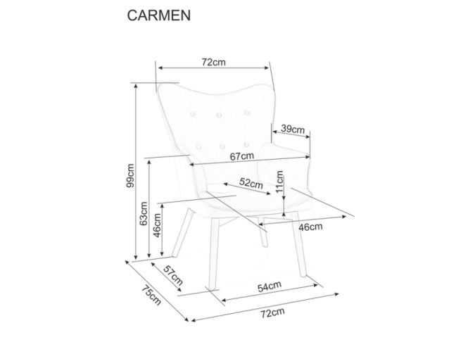Fotelis CARMEN VELVET 4 Fotelis CARMEN VELVET 4
