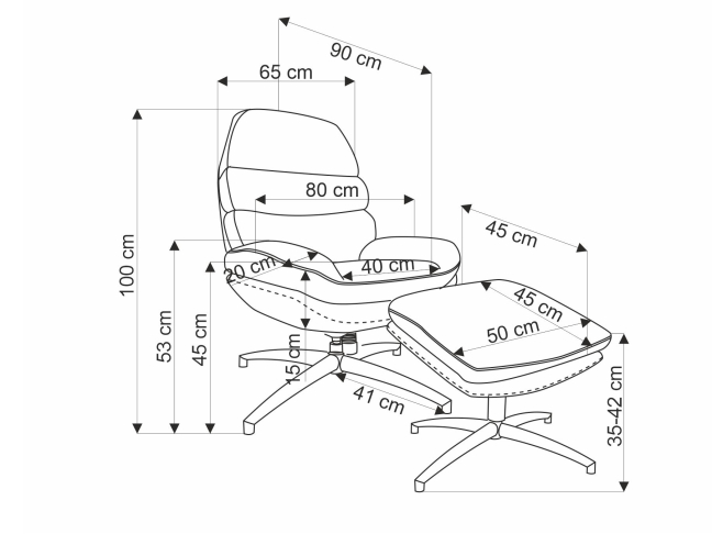 Fotelis su pakoju DARIO 16 Fotelis su pakoju DARIO 16