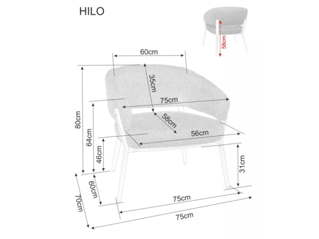 Fotelis HILO RAVEN 4