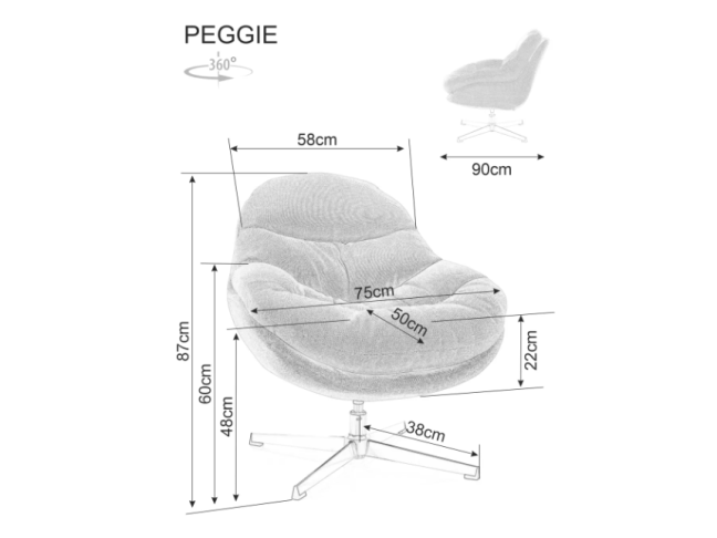 Sukamas fotelis PEGGIE 4