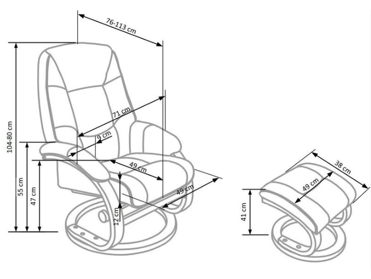 Fotelis su pakoju MATADOR 9 Fotelis su pakoju MATADOR 9