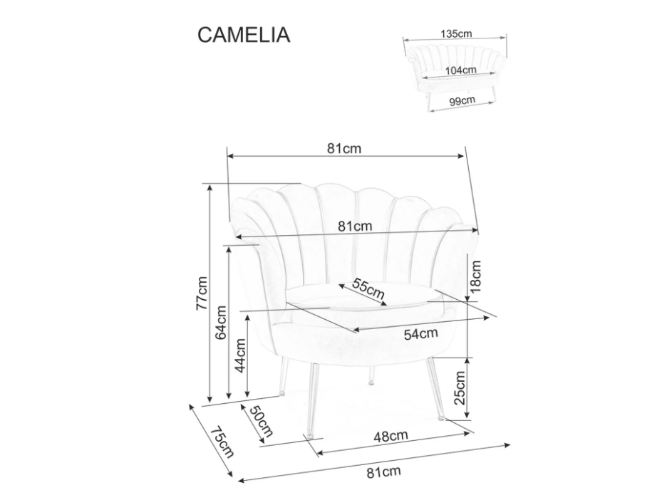 Fotelis CAMELLIA 1 VELVET 8